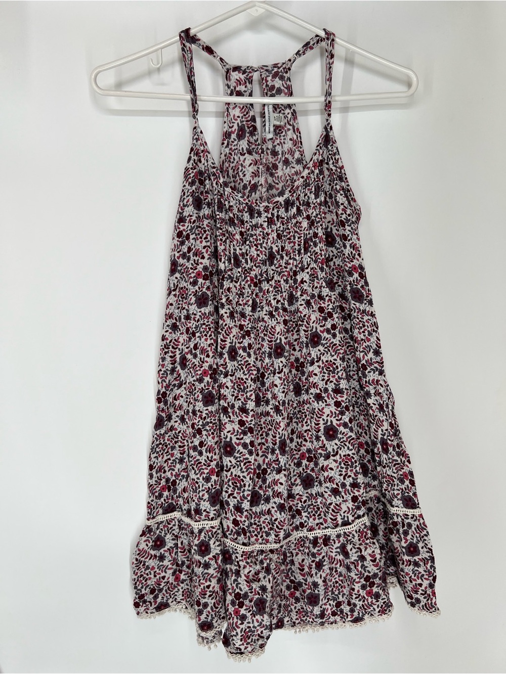 American Eagle Outfitters Pink and Gray Floral Mini Dress